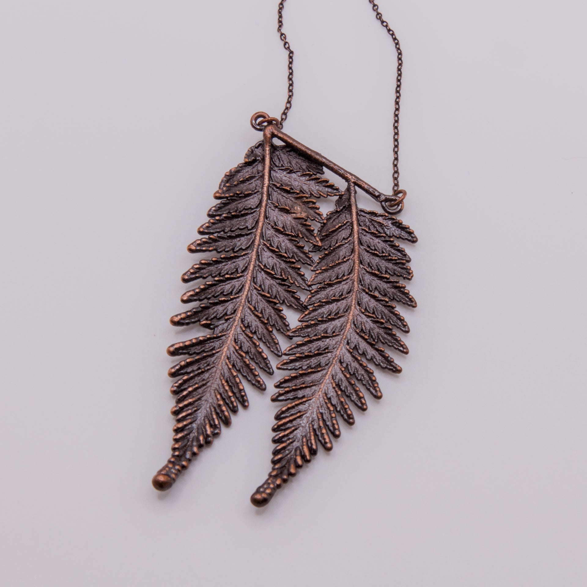 Colgante helecho ampe cobre doble