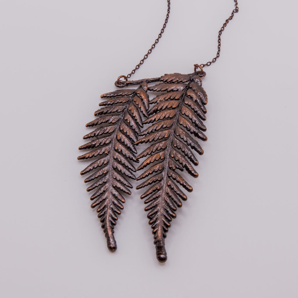 Colgante helecho ampe cobre doble