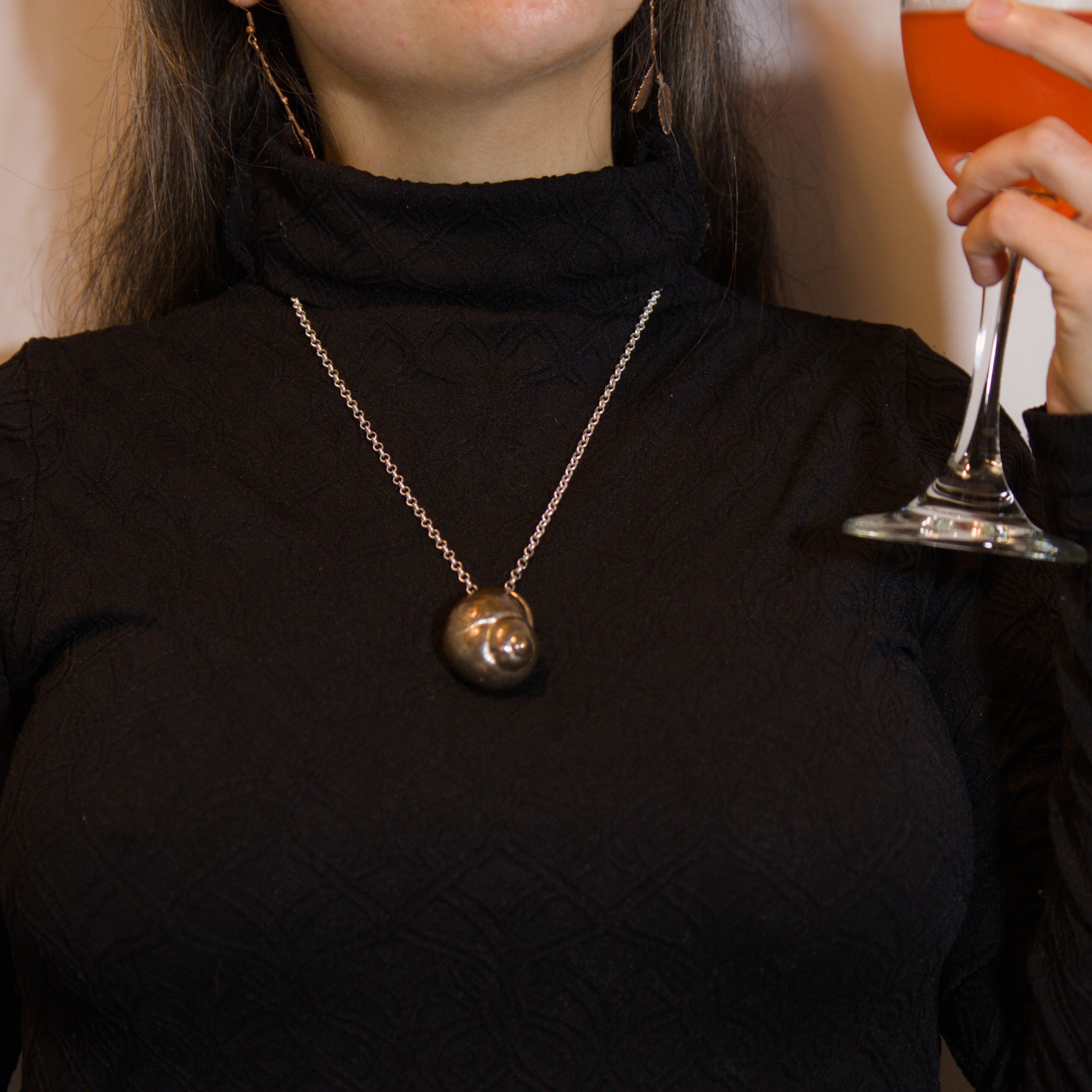 Colgante caracol plata cobre