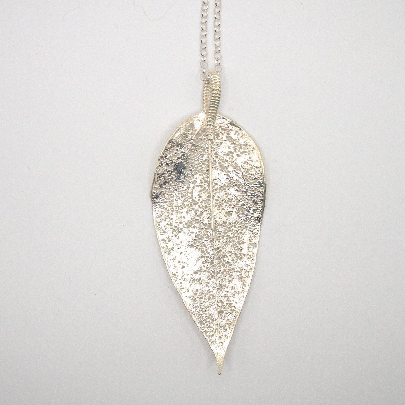 Hoja de copihue en plata